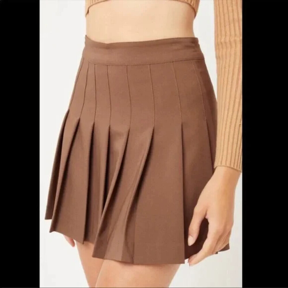 Love Tree JUNIOR tennis Pleated Mini Skirt w/ Back Zipper - Size M BLACK